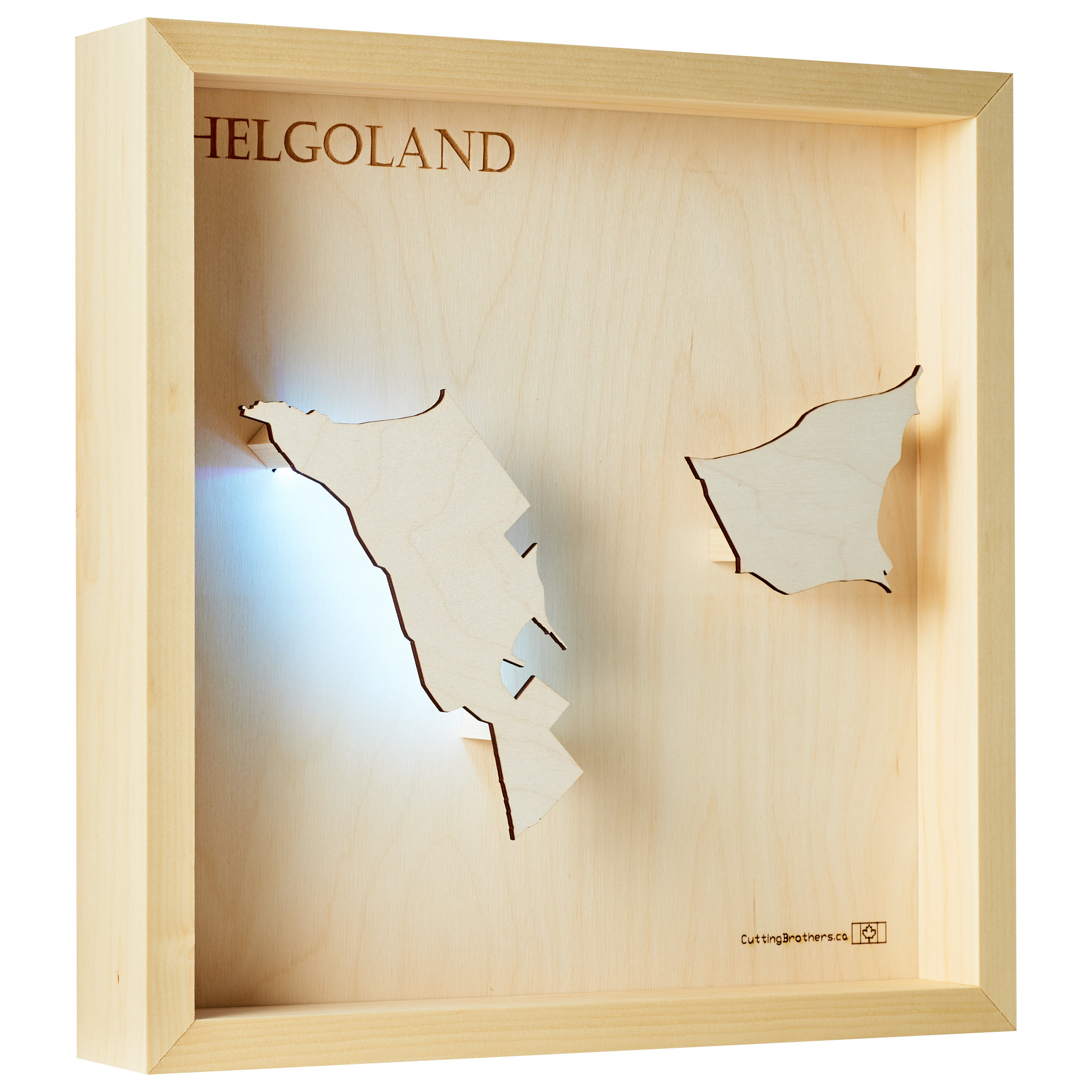 HELGOLAND LED LIGHT WALL MAP - Version S  - 15 x 15 Inches