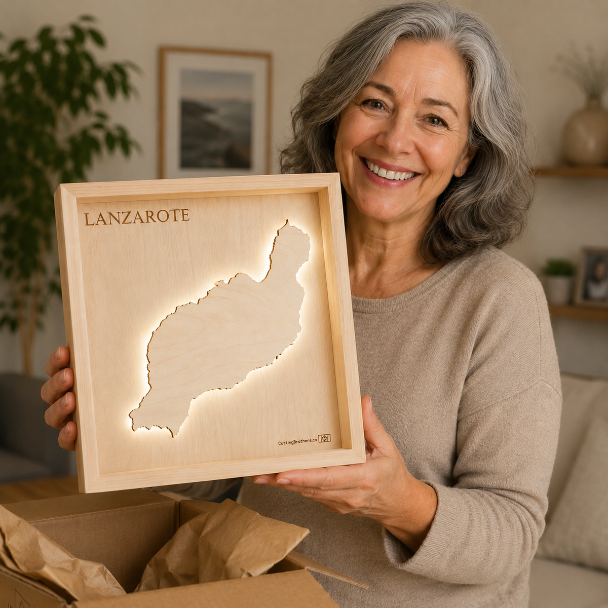LANZAROTE LED LIGHT WALL MAP