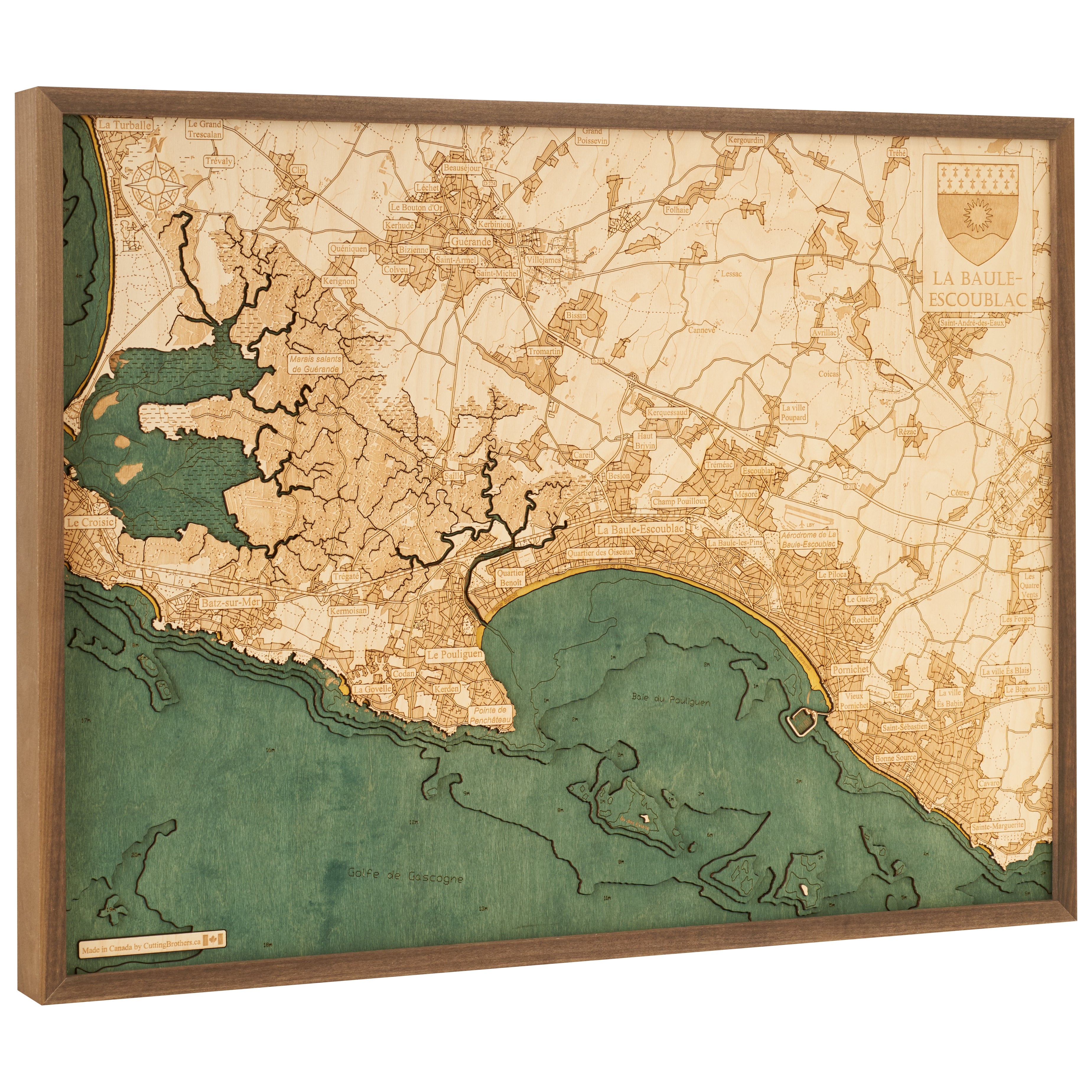 LA BAULE 3D WOODEN WALL MAP - Version L