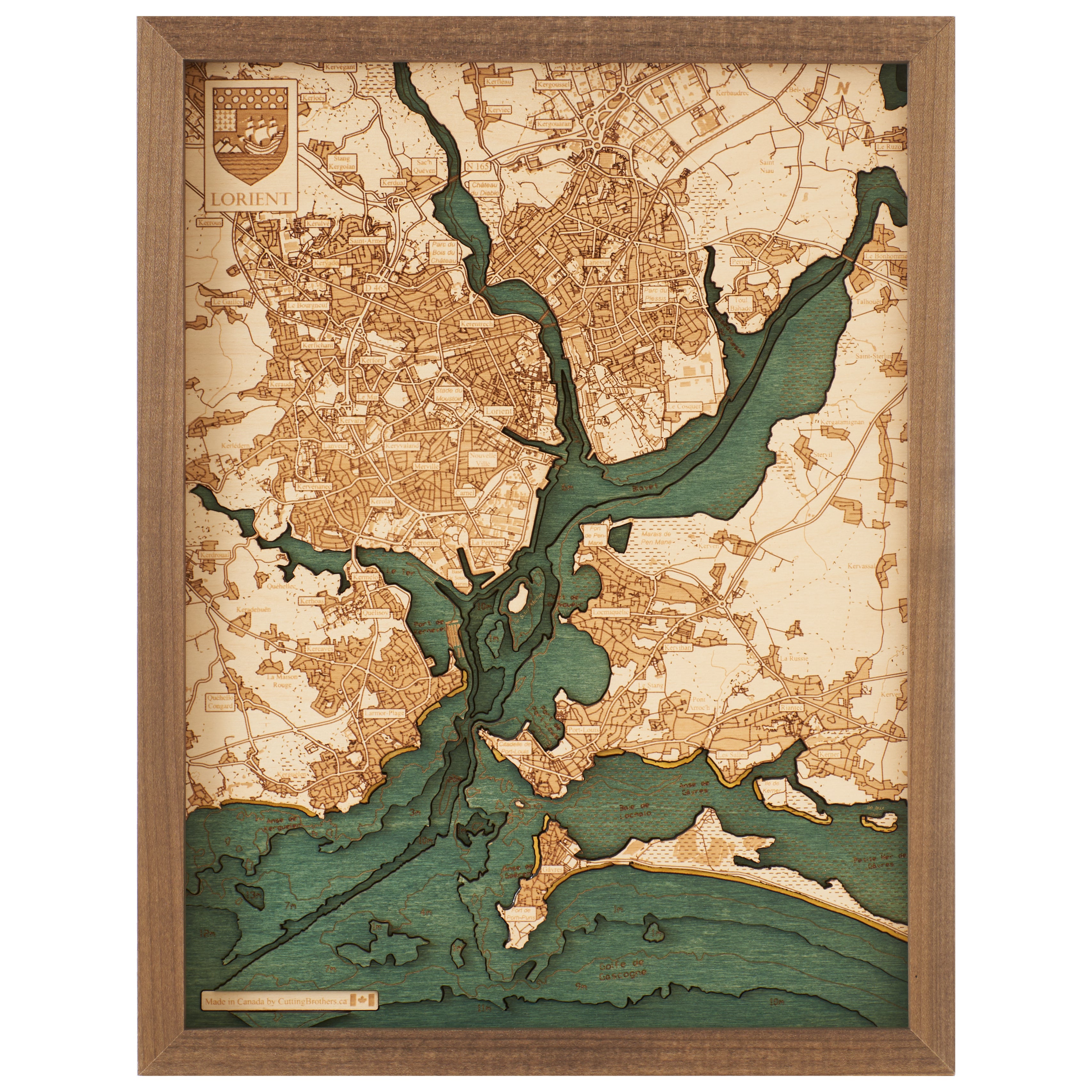 LORIENT 3D WOODEN WALL MAP Version S LORIENT 3D WOODEN WALL MAP Version S