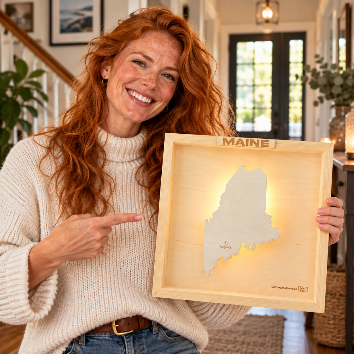 MAINE 3D WOODEN WALL MAP - Version S