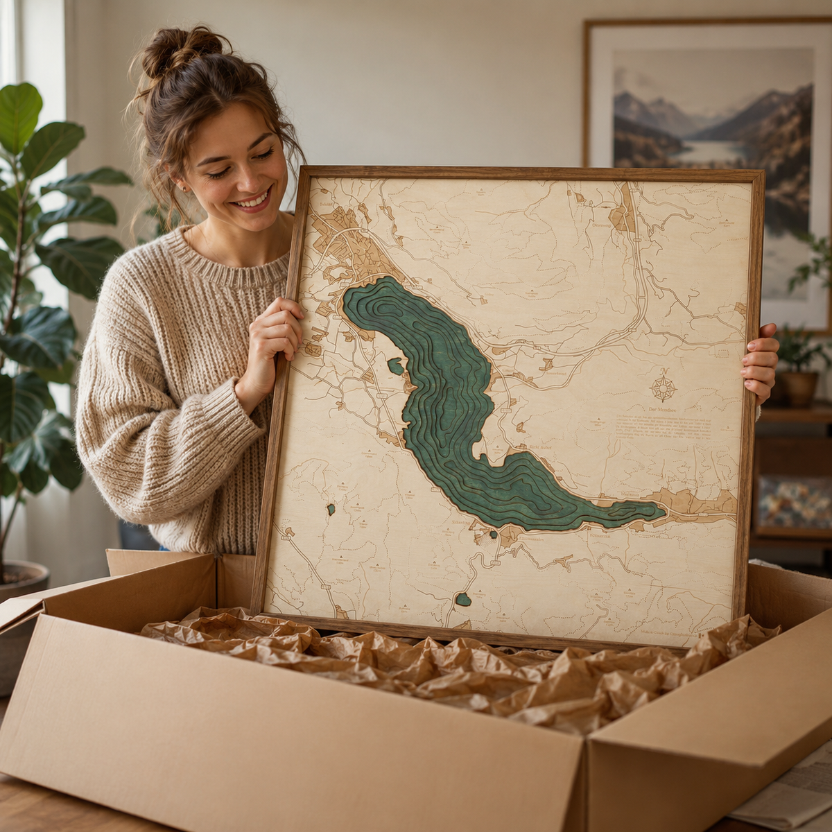 MOONSEA 3D WOODEN WALL MAP - Version L