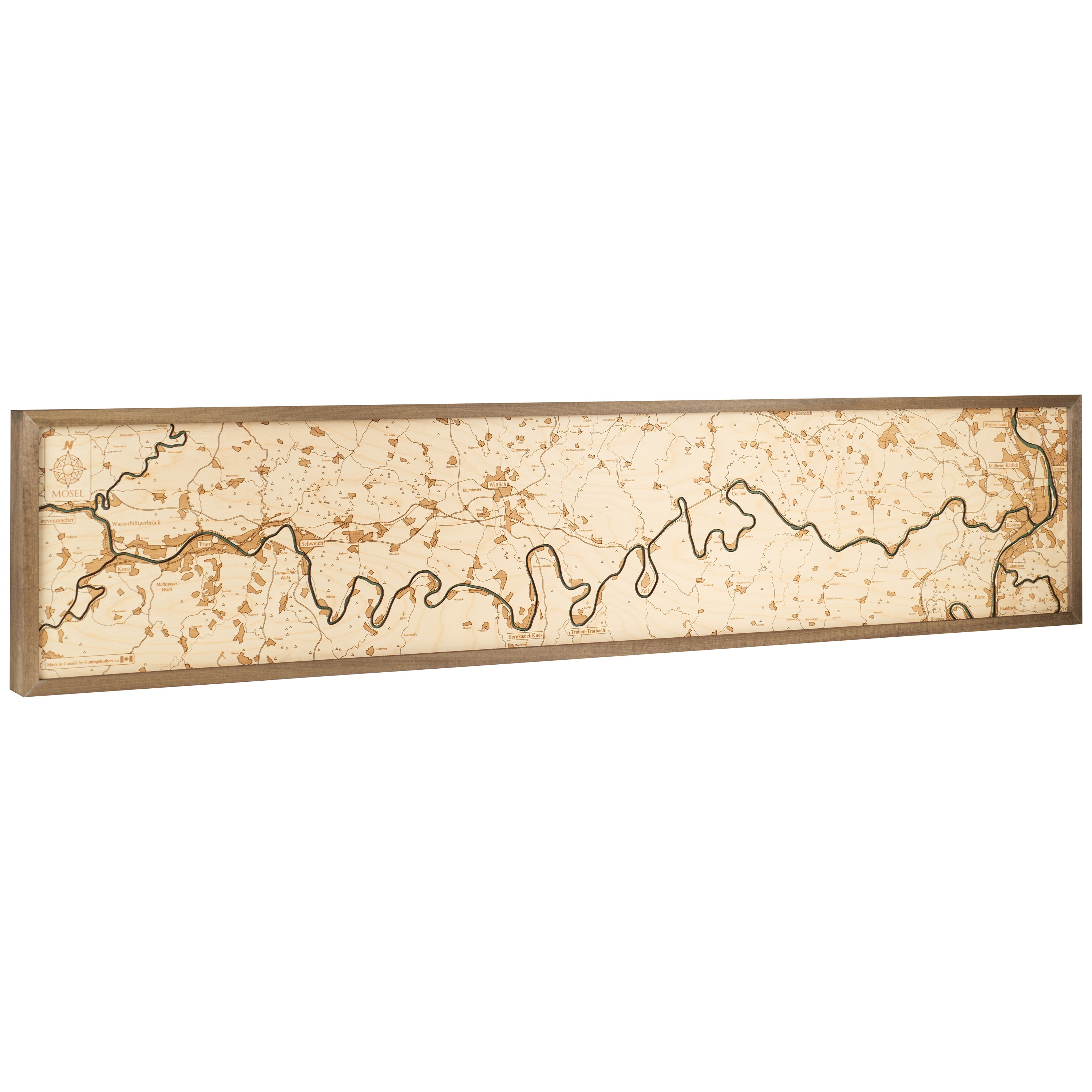 MOSEL WOODEN WALL MAP - Version XXL