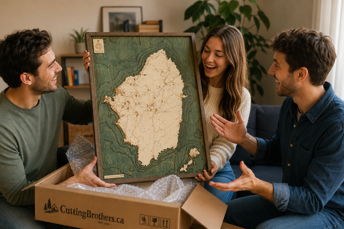 NAXOS 3D WOODEN WALL MAP - Version L