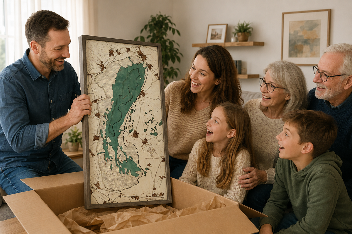 LAKE NEWSIEDL 3D WOODEN WALL MAP - Version M