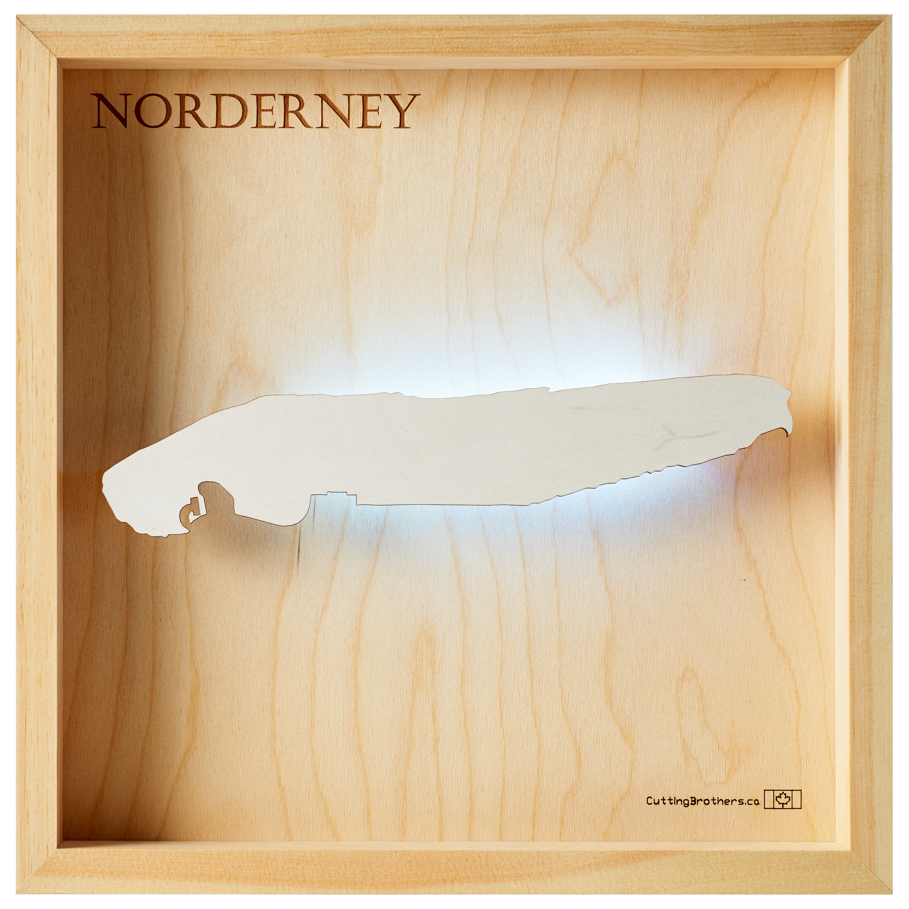 NORDERNEY LIGHT WOODEN WALL MAP - Version S