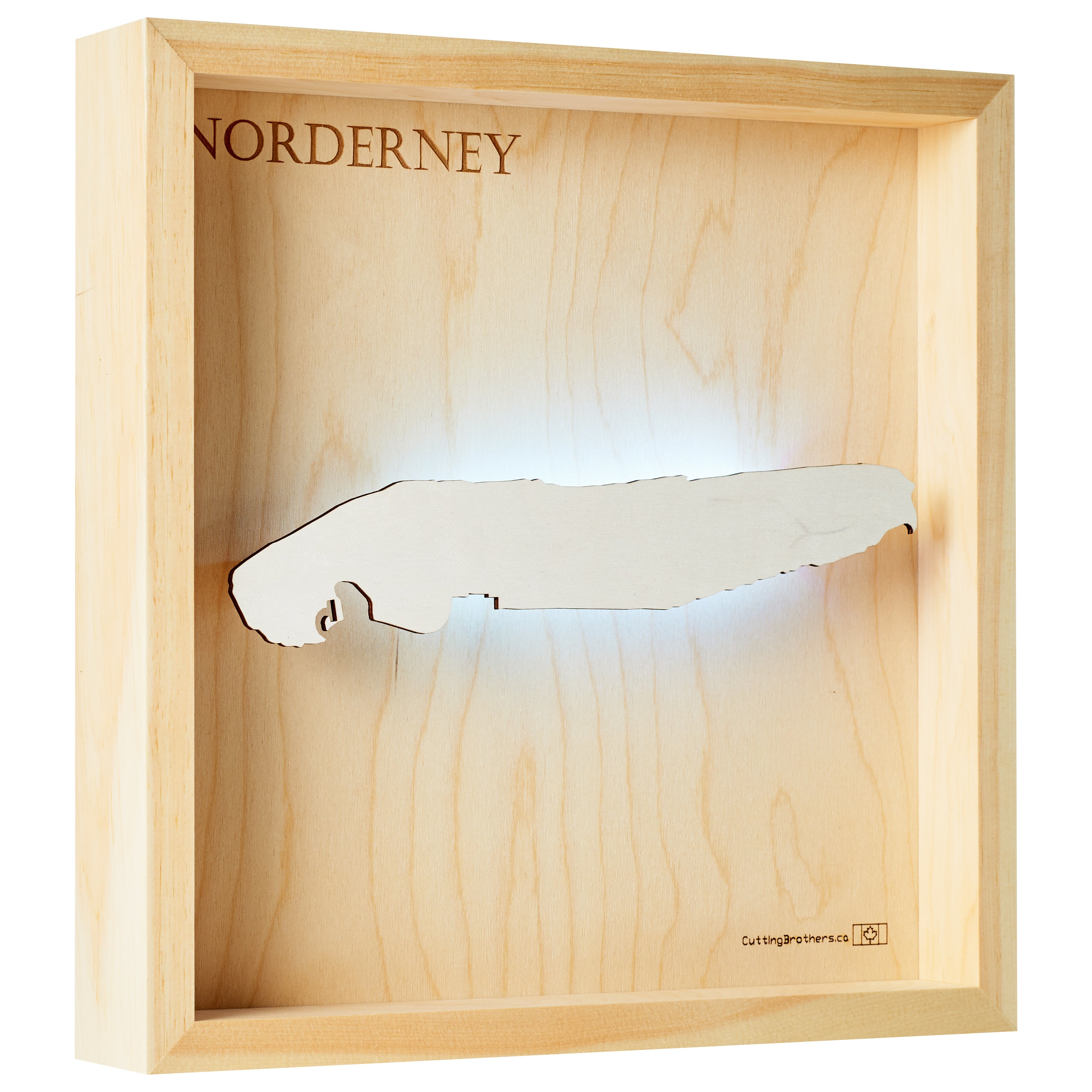 NORDERNEY LIGHT WOODEN WALL MAP - Version S