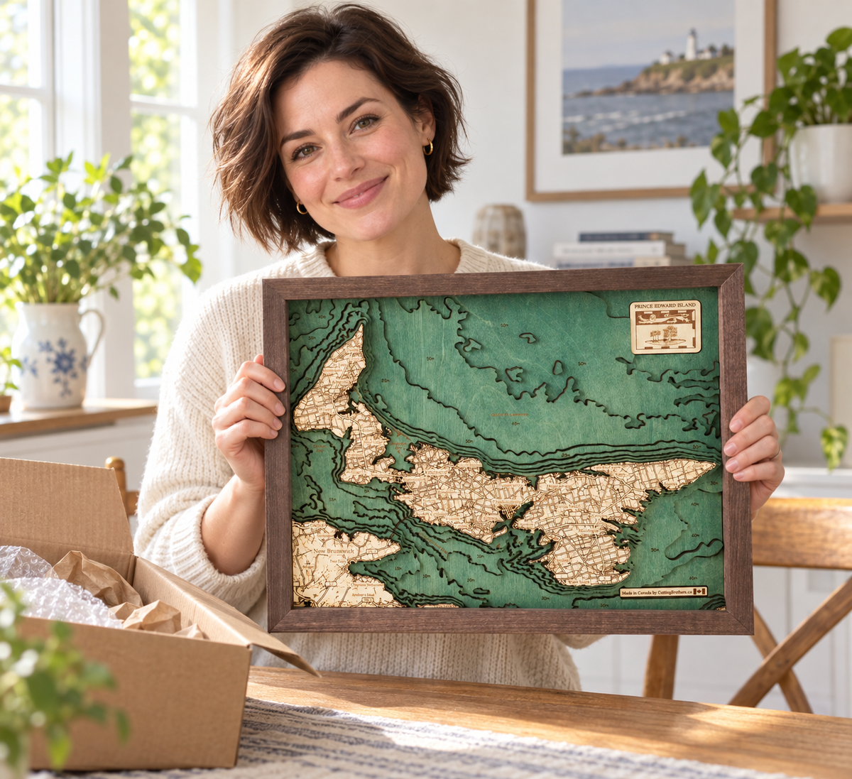PRINCE EDWARD ISLANDS 3D WOODEN WALL MAP - Version S