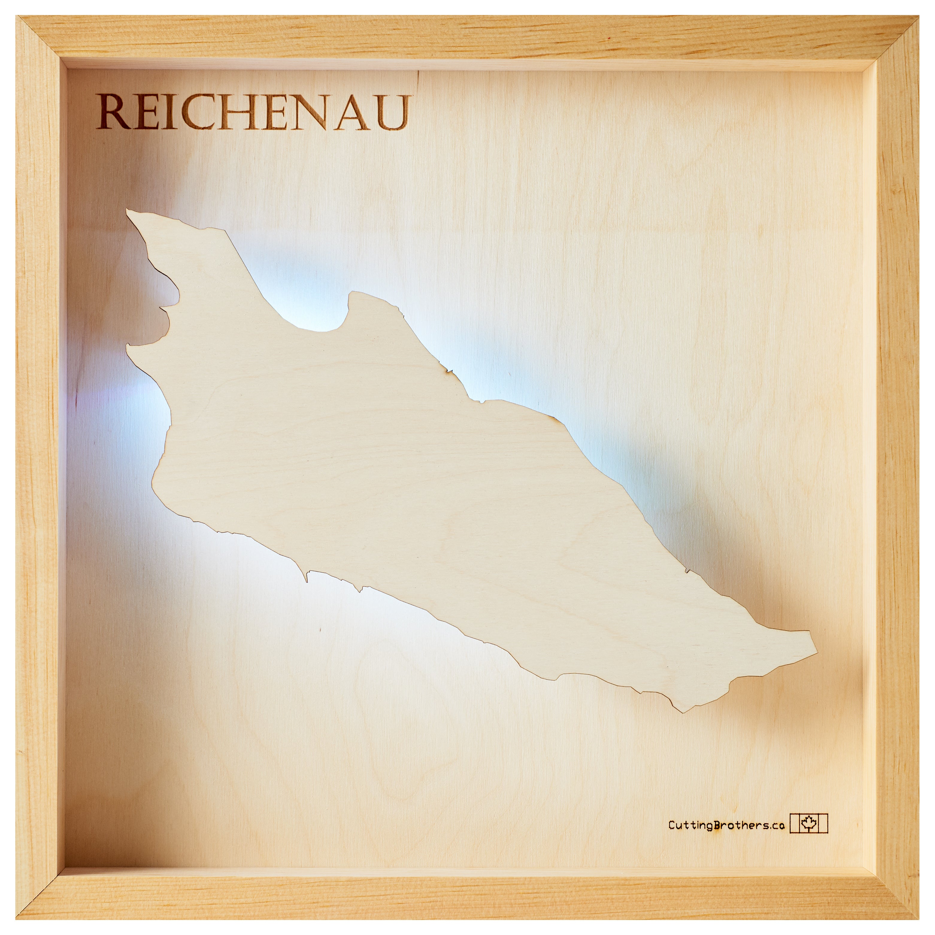 REICHENAU LED LIGHT WALL MAP - Version S  - 15 x 15 Inches
