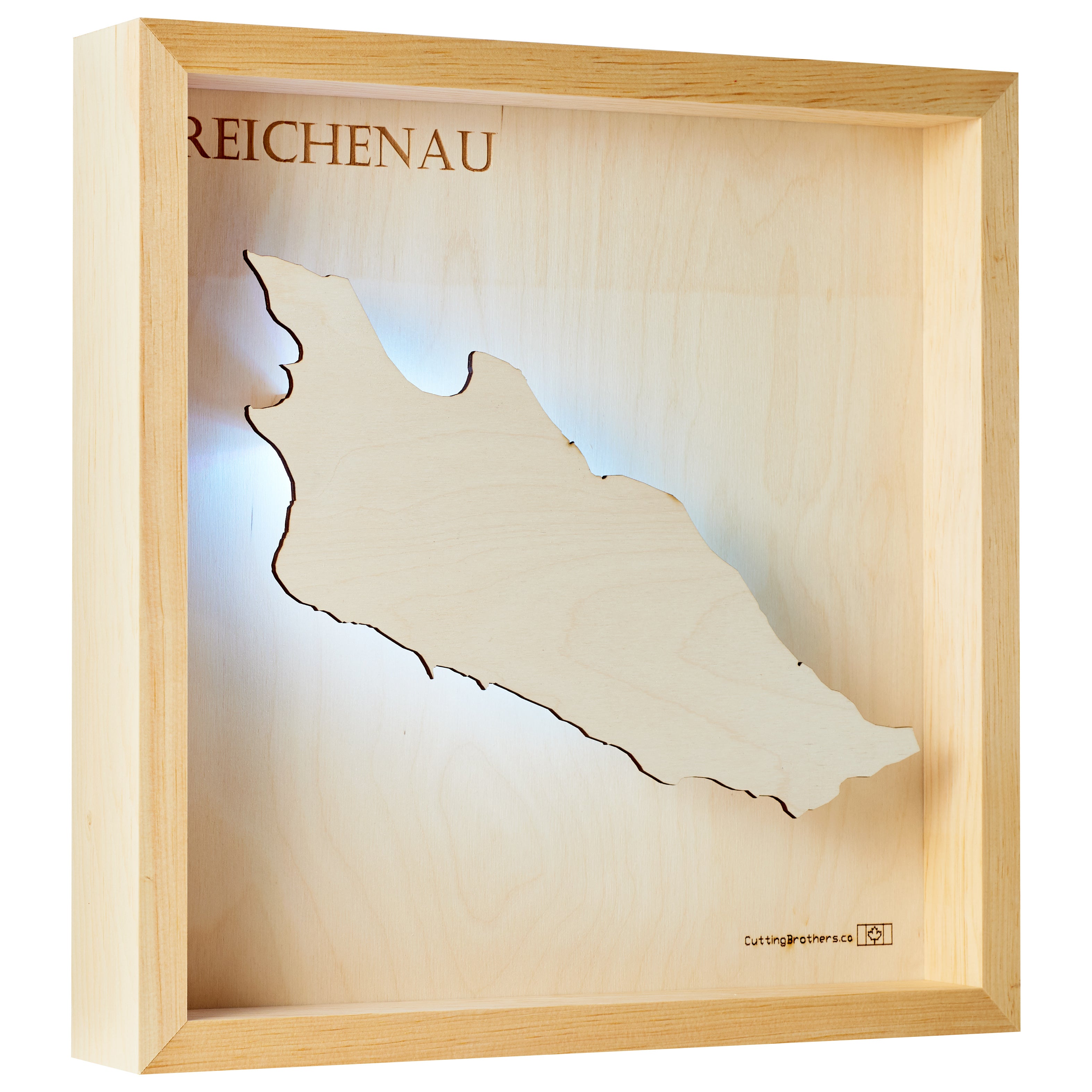 REICHENAU LED LIGHT WALL MAP - Version S  - 15 x 15 Inches