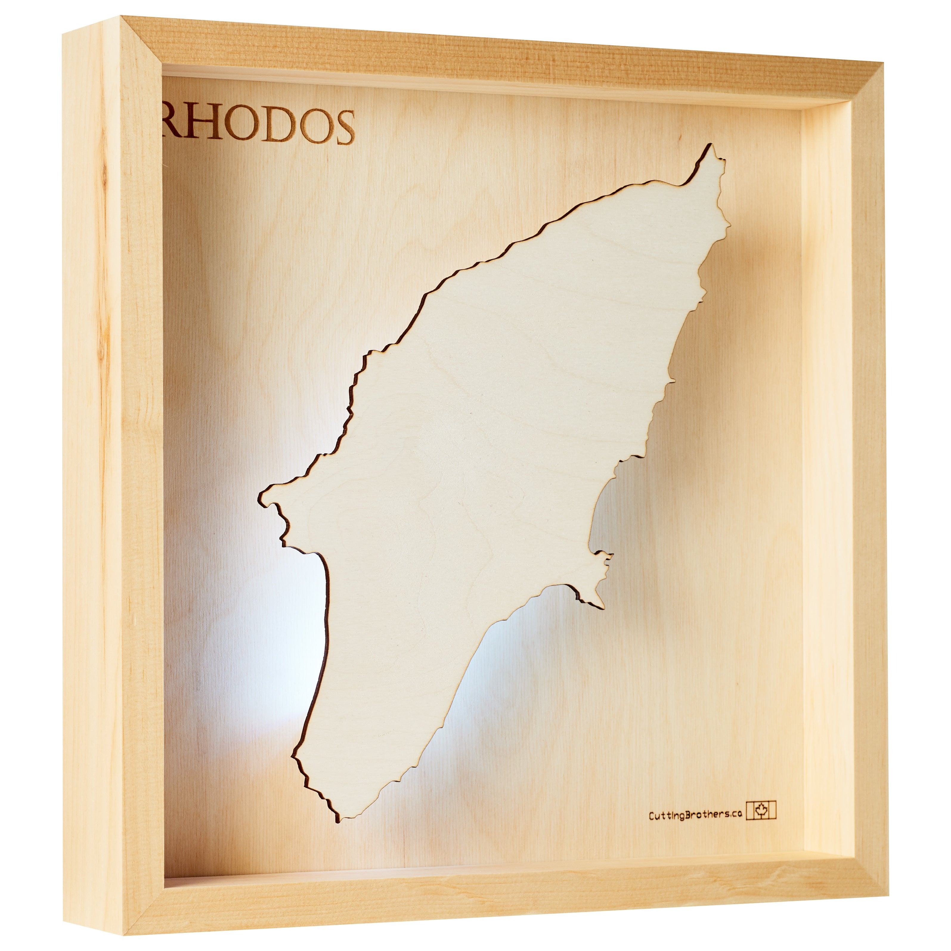 RHODOS LED LIGHT WALL MAP - Version S  - 15 x 15 Inches