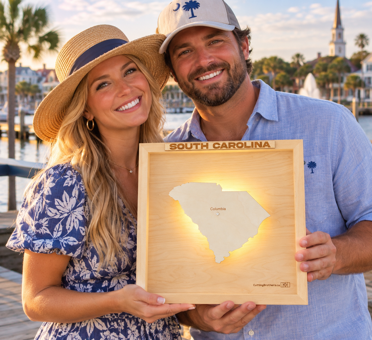SOUTH CAROLINA 3D WOODEN WALL MAP - Version S
