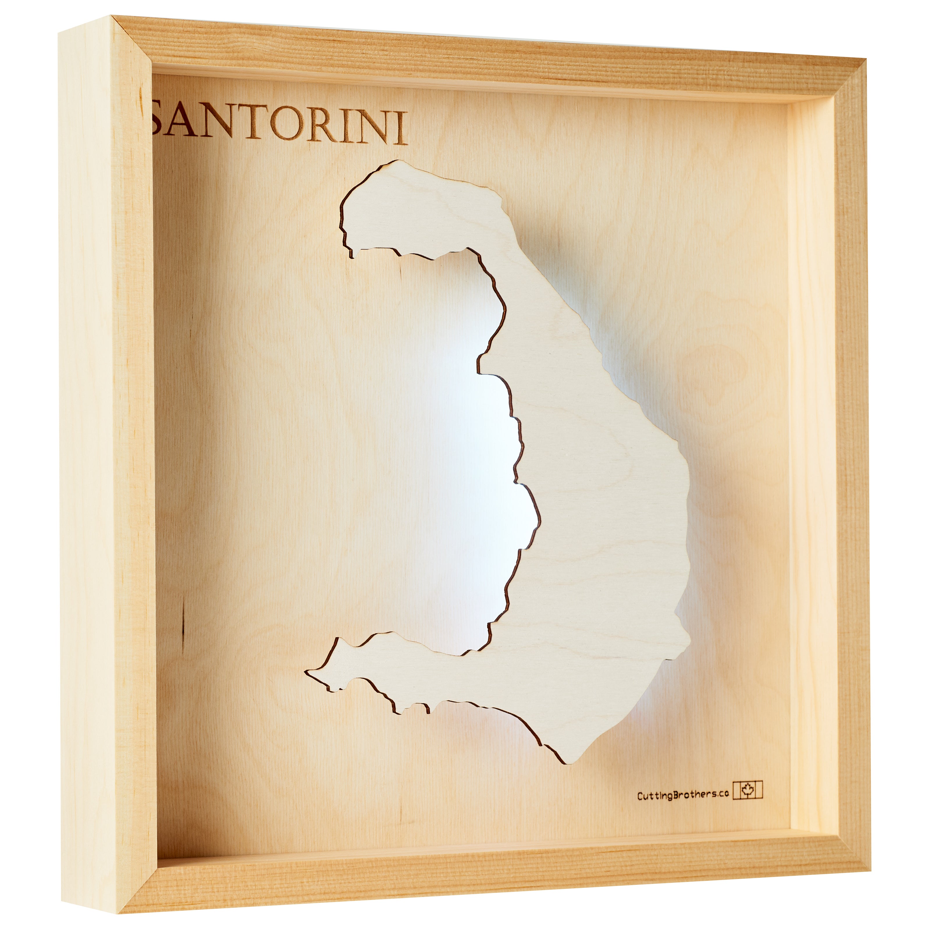 SANTORINI LED LIGHT WALL MAP - Version S  - 15 x 15 Inches