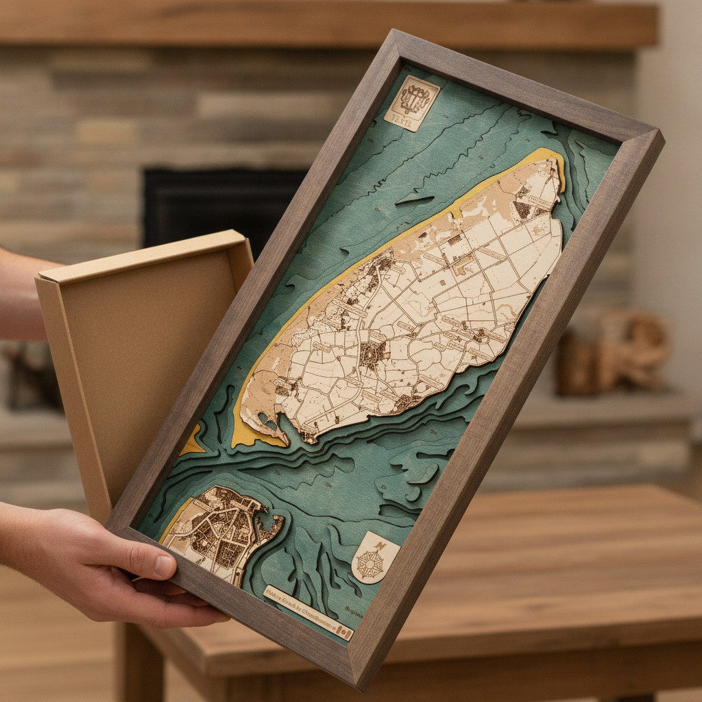 TEXEL 3D WOODEN WALL MAP - Version S