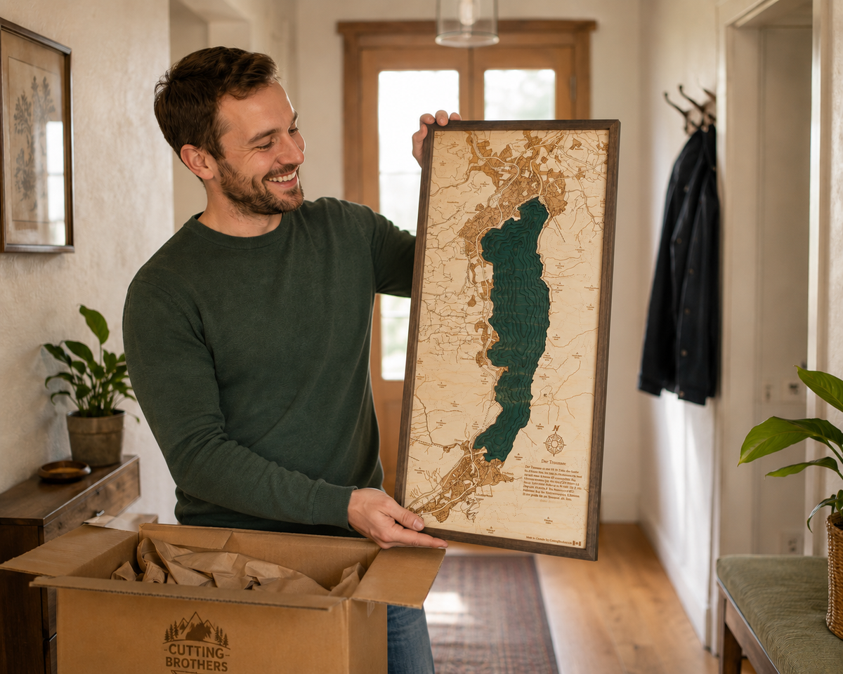 TRAUNSEA 3D WOODEN WALL MAP - Version M