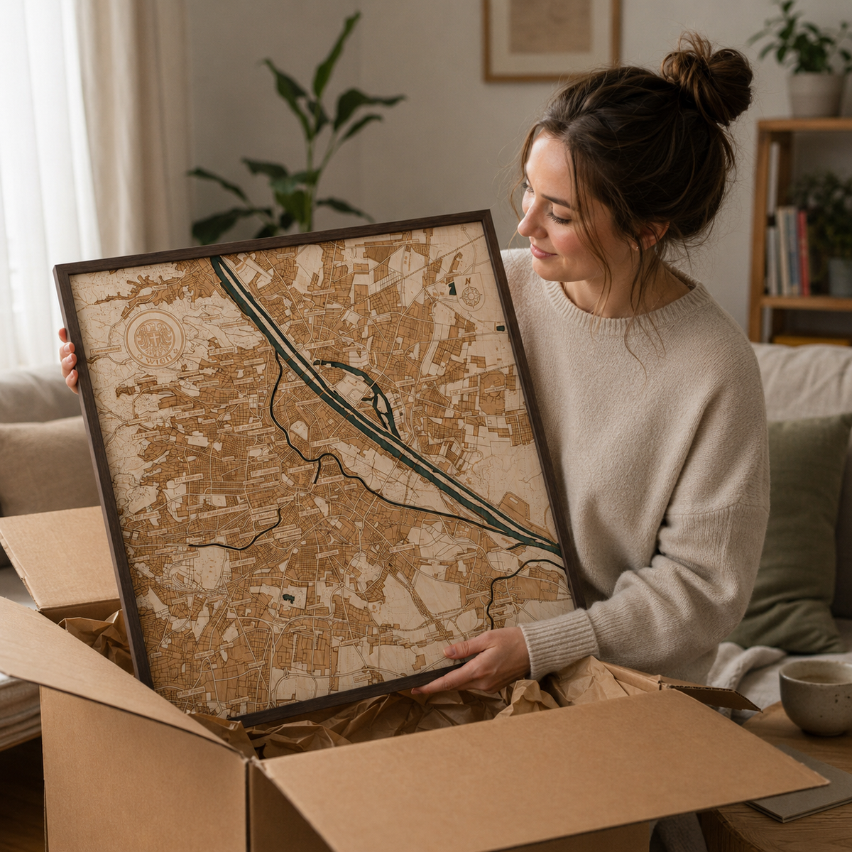 VIENNA 3D WOODEN WALL MAP - Version L